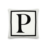 Letter P Border Monogram Decorative Throw Pillow Cushion, Pillow, $ 64.50, A Moment Of Now™